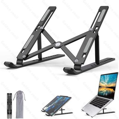 Laptop Stand Foldable Holder Adjustable Tablet Computer Bracket - Black