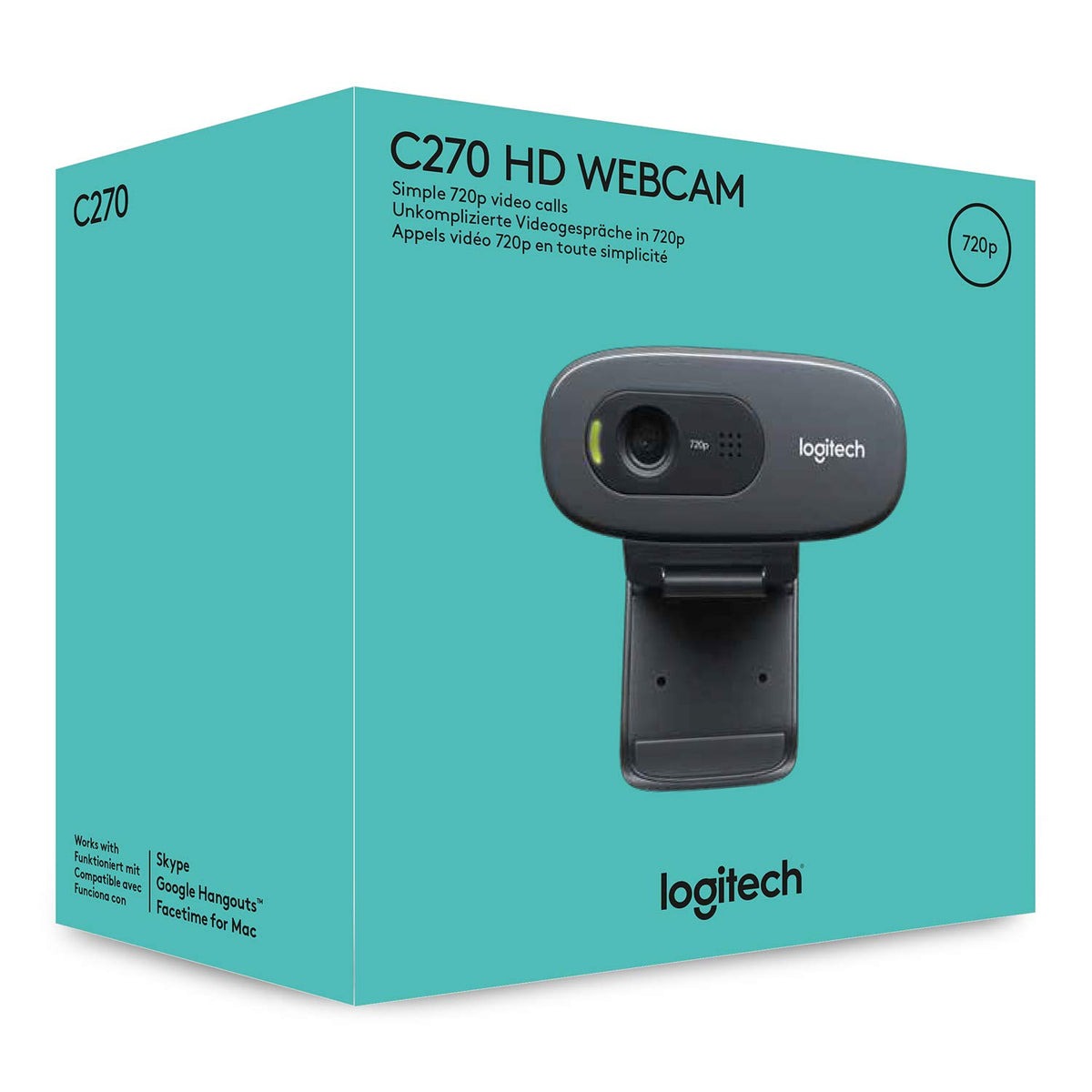 Logitech C270 HD Webcam, Easy and Clear HD 720p Video Call