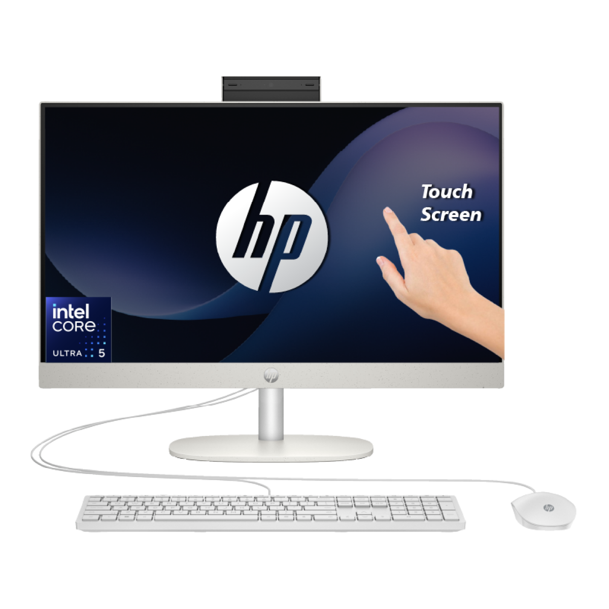 HP AIO 24-cr1006nh Desktop (2025 Model), 24″-Inchs Touchscreen,  Intel® Core™ Ultra 5 125U Processor, 2.2GHz up 4.3GHz Processor 15th Gen, 16GB DDR5 5600 RAM, 512GB M.2 SSD, Windows 11 Home