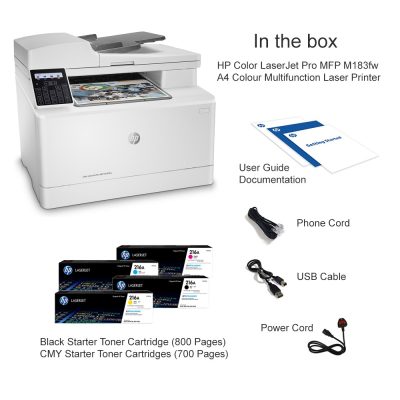 HP Color LaserJet Pro MFP M183FW (Wireless, Print, Copy, Scan, Fax)