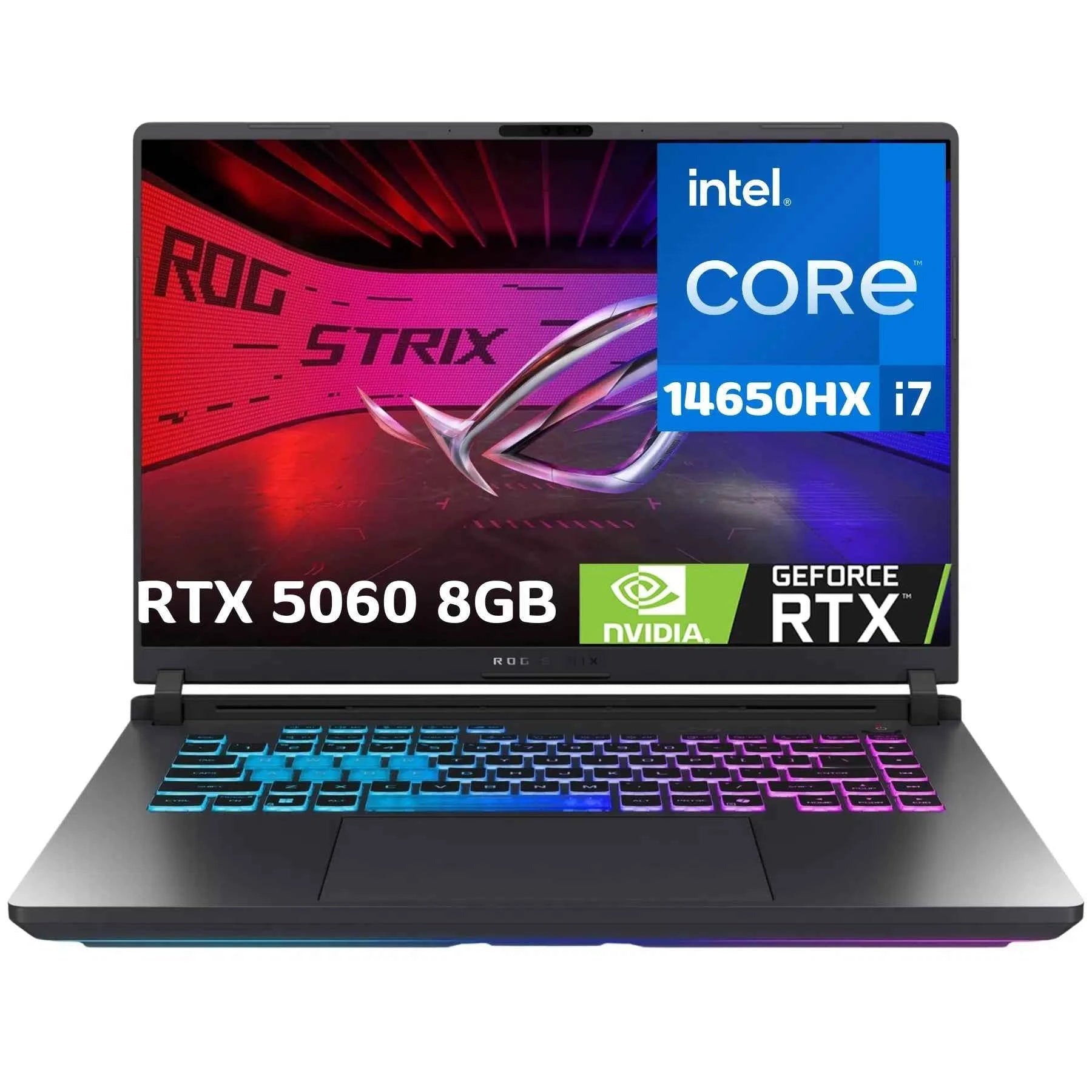 ASUS ROG Strix G16 (2025), 16" FHD+ IPS 165Hz Display, 14th Gen, Intel Core i7-14650HX, 16GB DDR5 RAM, 1TB Gen4 M.2 SSD, NVIDIA GeForce RTX 5060 8GB DDR7 Graphics, RGB Backlit Keyboard, Windows 11 Home