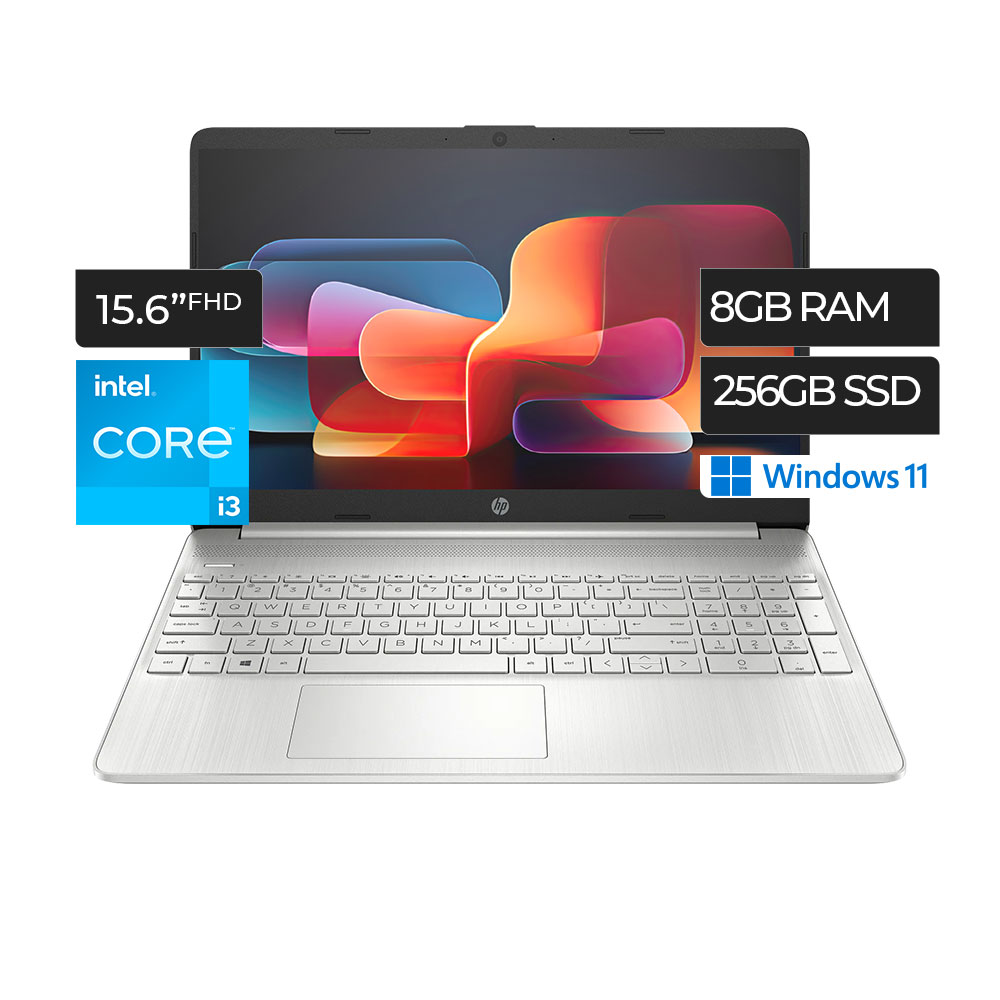 HP Notebook 15-dy5131wm (2022 Model) 15.6″ FHD Laptop, 12th Gen Intel Core i3-1215U, 8GB DDR4 RAM, 256GB M.2 SSD, Silver, Fingerprint Reader, Windows 11 Home