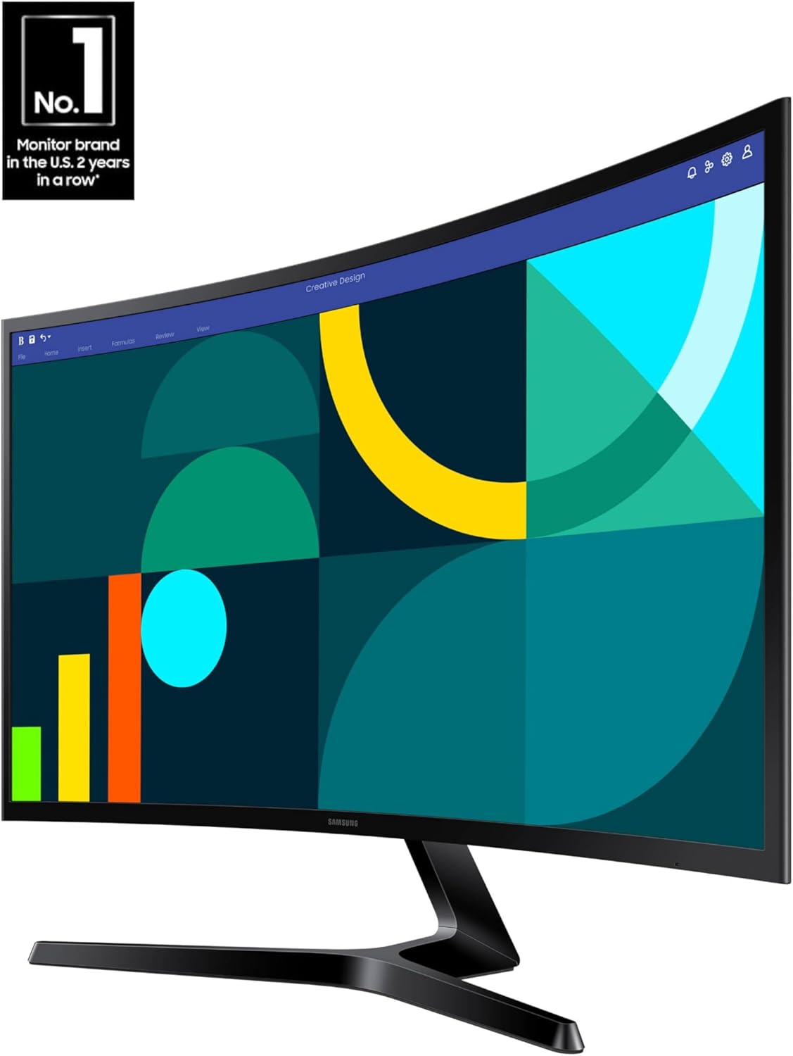 Samsung 27" Essential S3 (S36GD) Series FHD 1800R Curved Computer Monitor, 100Hz, Game Mode, Advanced Eye Comfort, HDMI and D-sub Ports - Image 4
