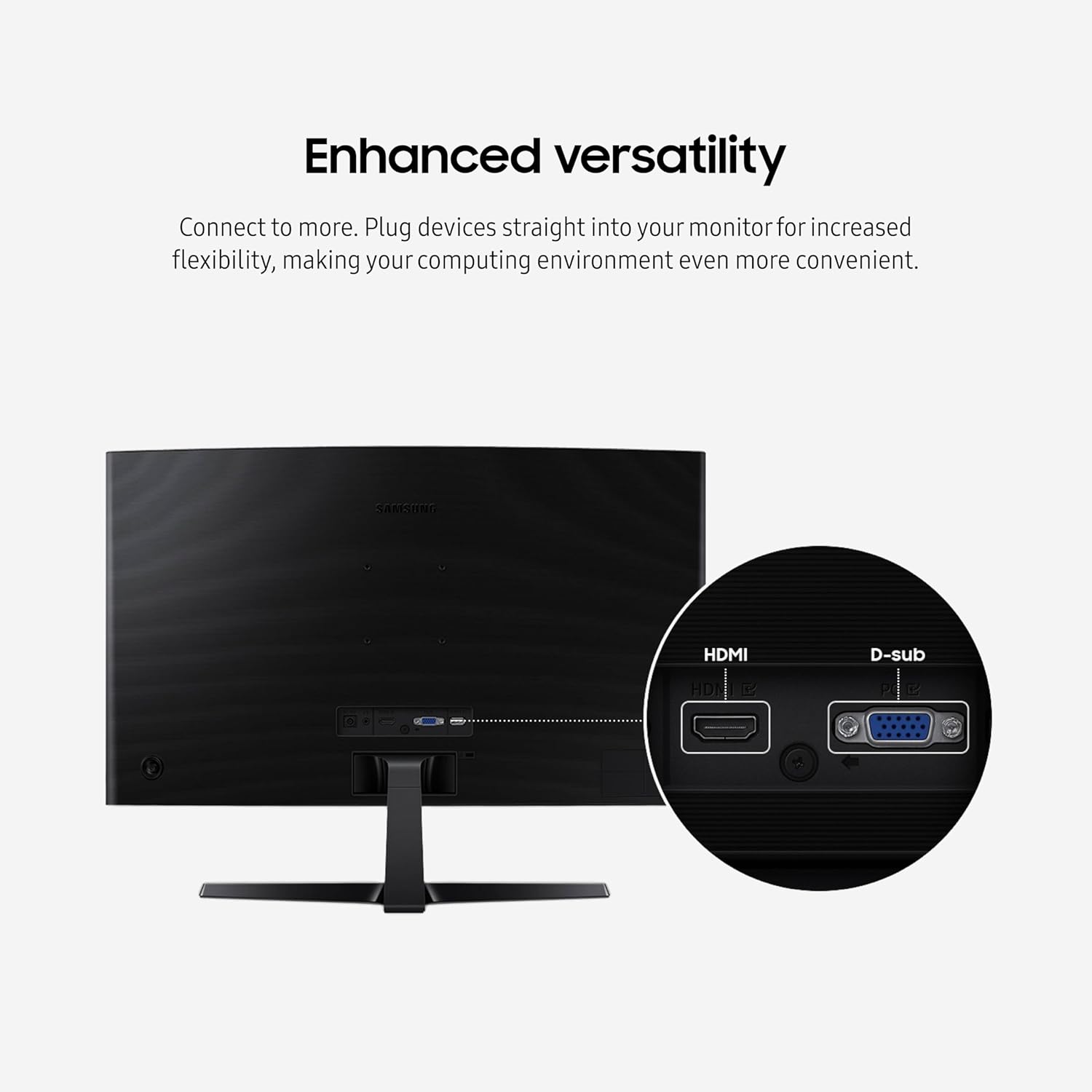 Samsung 27" Essential S3 (S36GD) Series FHD 1800R Curved Computer Monitor, 100Hz, Game Mode, Advanced Eye Comfort, HDMI and D-sub Ports - Image 3