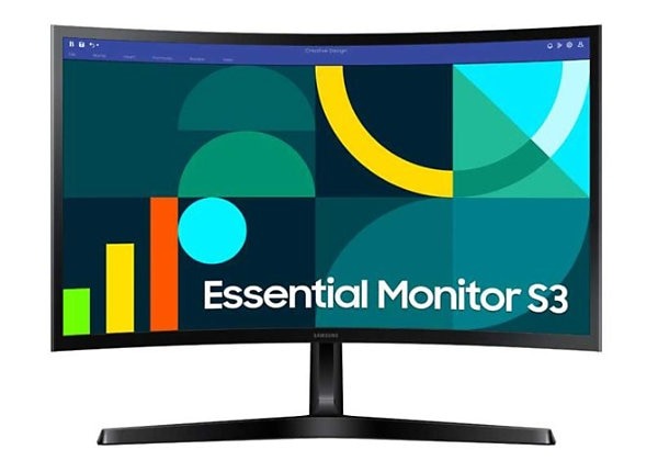Samsung 27" Essential S3 (S36GD) Series FHD 1800R Curved Computer Monitor, 100Hz, Game Mode, Advanced Eye Comfort, HDMI and D-sub Ports