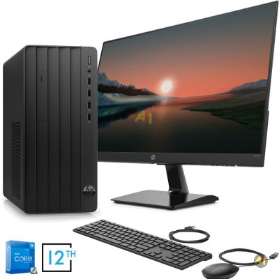 HP 290 G9 Desktop, Intel® Core™ i3-12100, 12th Gen, 2.1GHz up to 4.3GHz, 8GB RAM, 256GB M.2 SSD, 22" FHD Monitor - Windows 11 Pro