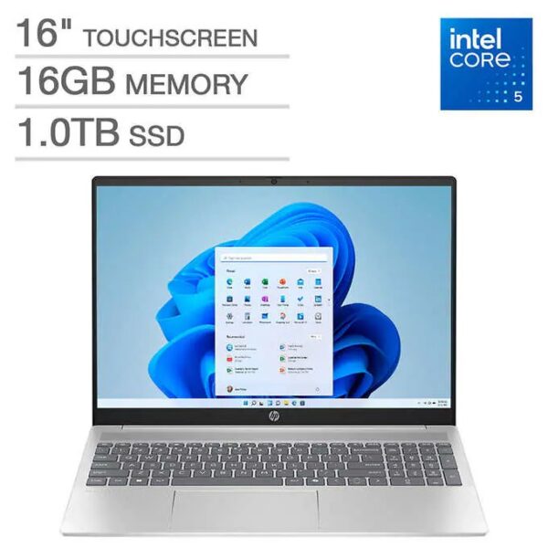 HP Pavilion 16-af0063cl 16" FHD Touchscreen Laptop - Intel Core 5 Processor 120U -14th Gen, 1.4GHz up to 5.0GHz, 16GB DDR5 RAM, 1TB M.2 SSD, Backlite Keyboard, Windows 11 Home