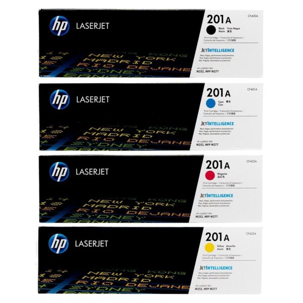 HP 201A "CF400A" Black & Colors Ink Toner Cartridge Set - (Black/Yellow/Cyan/Magenta)