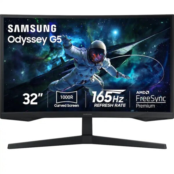 Samsung 32" Odyssey G5 QHD (2560 x 1440), 1000R, 165Hz Curved Gaming Monitor, AMD FreeSync